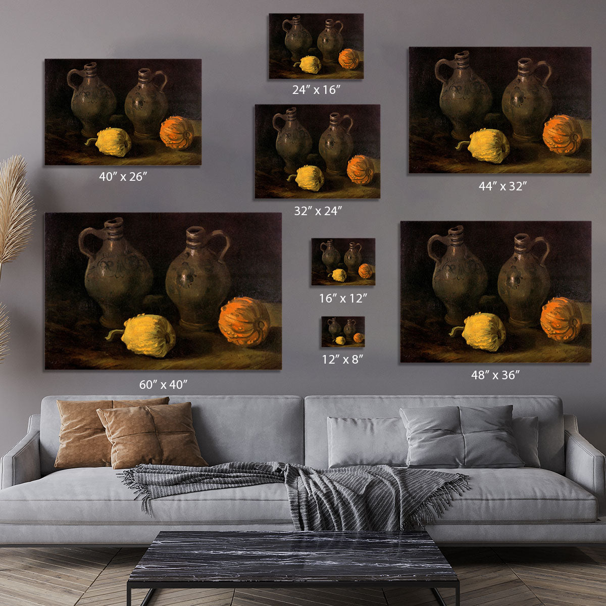 Still Life with Two Jars and Two Pumpkins by Van Gogh Canvas Print or Poster - Canvas Art Rocks - 7