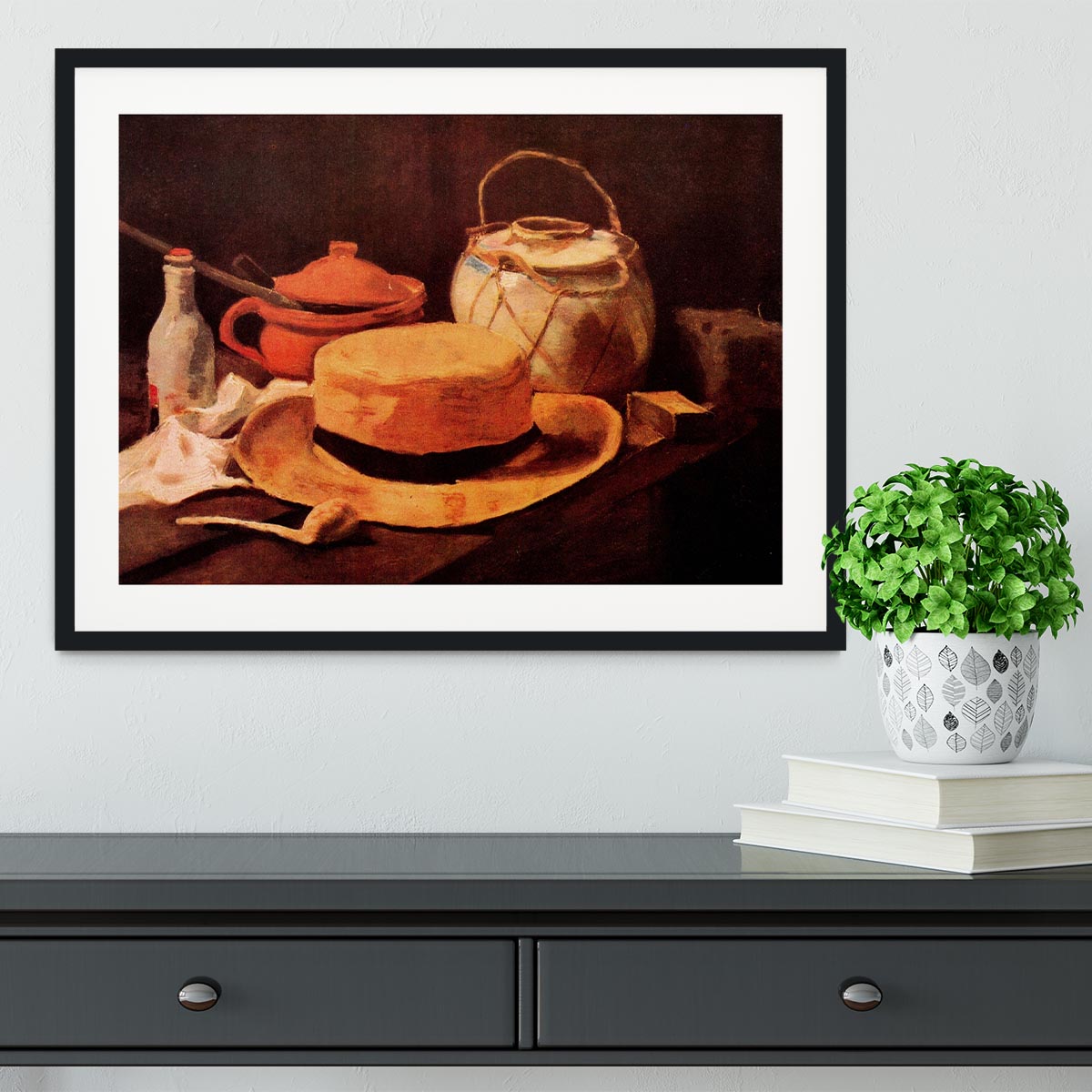 Still Life with Yellow Straw Hat by Van Gogh Framed Print - Canvas Art Rocks - 1