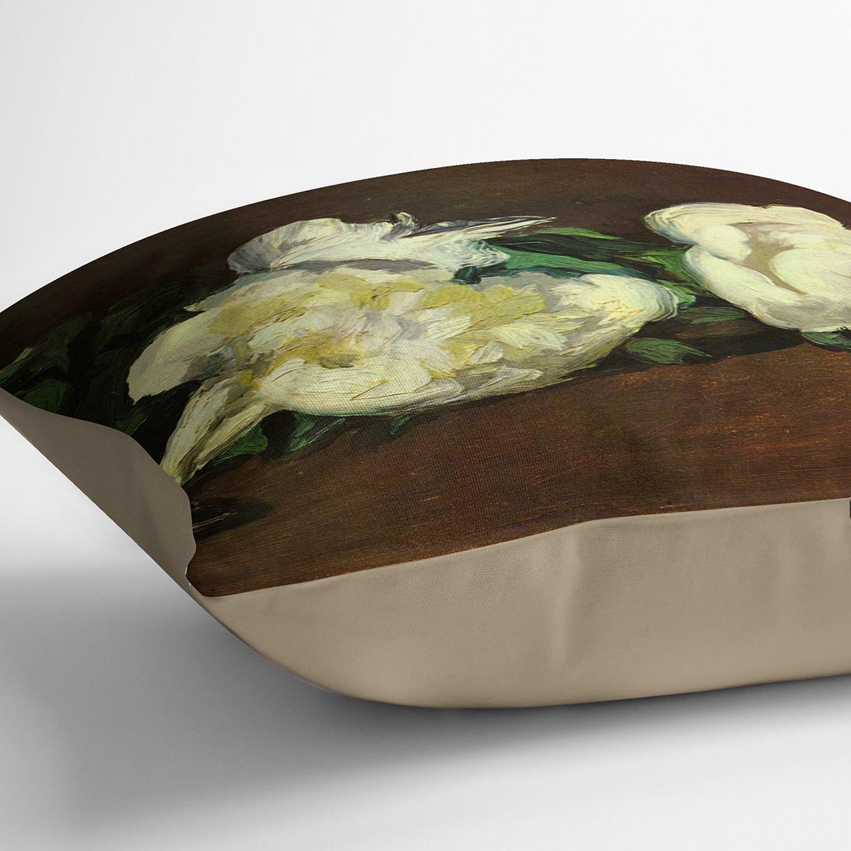 Still life White Peony by Manet Cushion