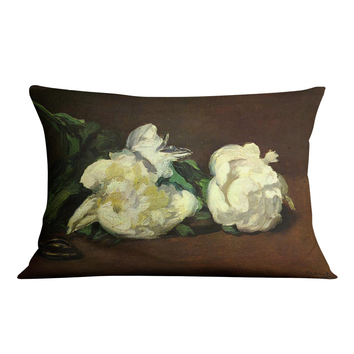 Still life White Peony by Manet Cushion