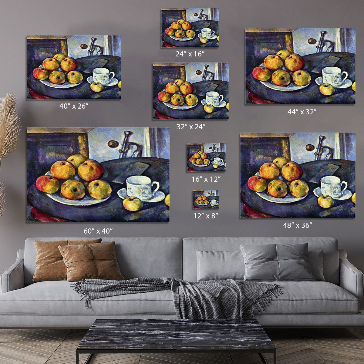 Still life with a bottle and apple cart by Cezanne Canvas Print or Poster - Canvas Art Rocks - 7