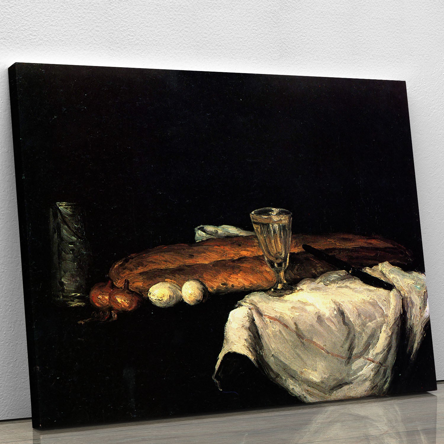 Still life with bread and eggs by Cezanne Canvas Print or Poster - Canvas Art Rocks - 1