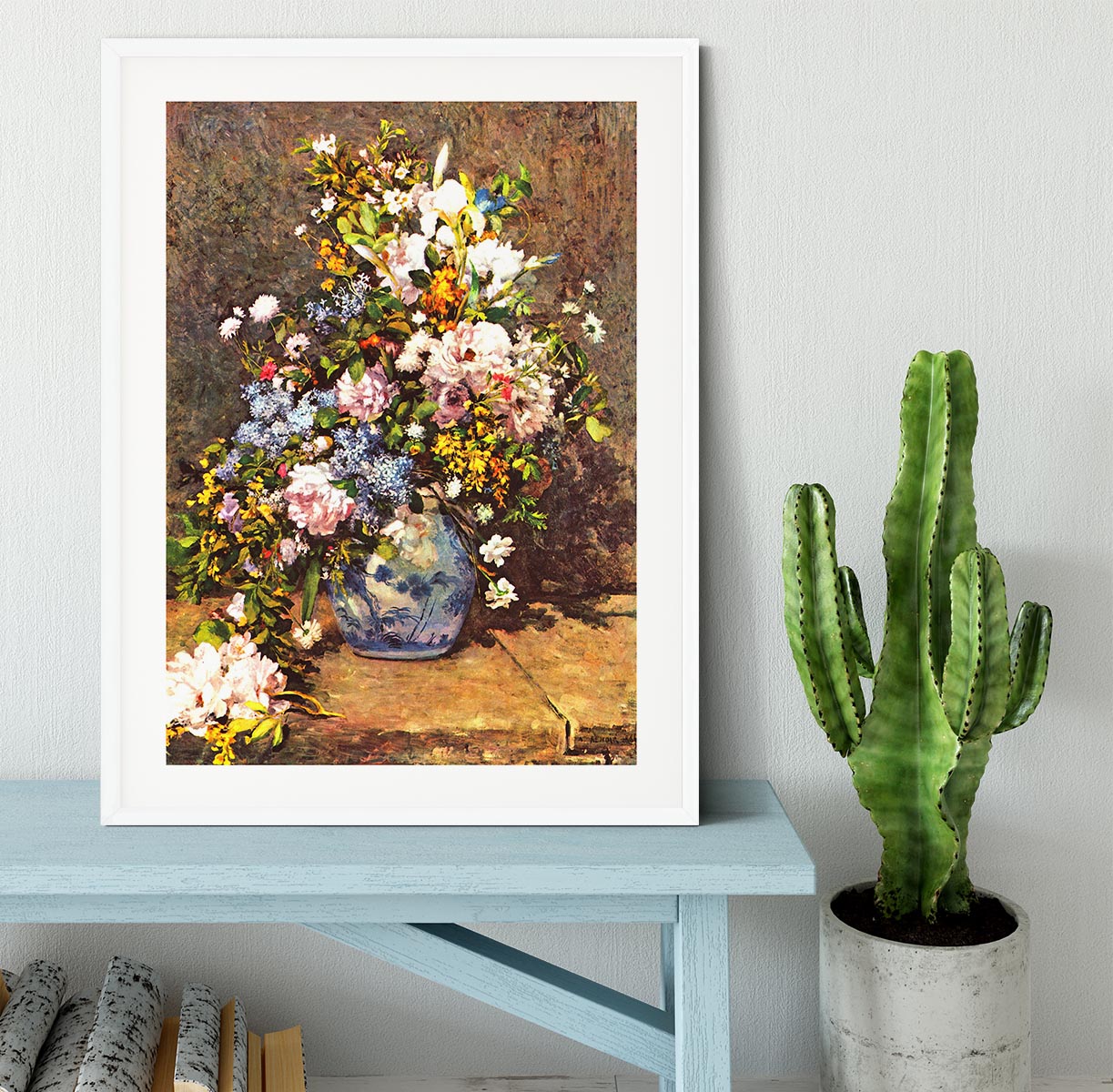Still life with large vase by Renoir Framed Print - Canvas Art Rocks - 5