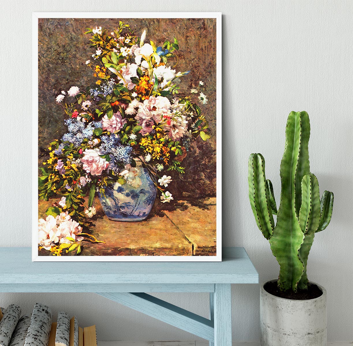 Still life with large vase by Renoir Framed Print - Canvas Art Rocks -6