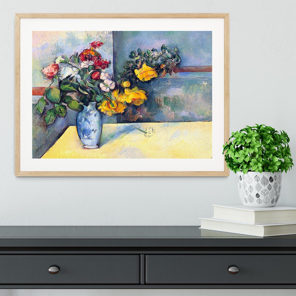 Still lifes flowers in a vase by Cezanne Framed Print - Canvas Art Rocks - 3