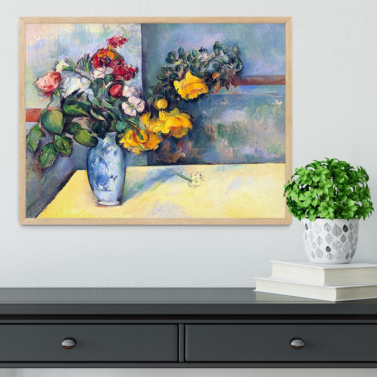 Still lifes flowers in a vase by Cezanne Framed Print - Canvas Art Rocks - 4