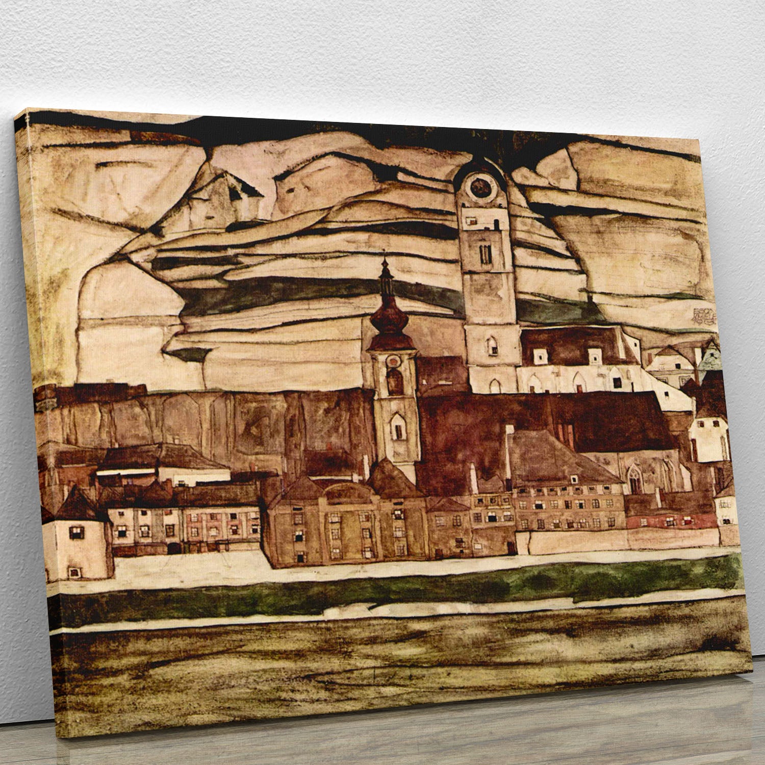 Stone on the Danube II by Egon Schiele Canvas Print or Poster - Canvas Art Rocks - 1