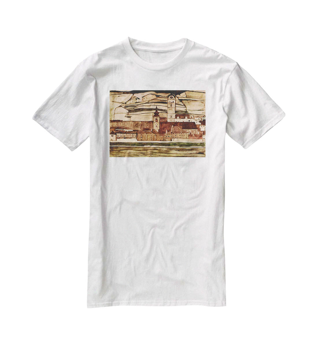 Stone on the Danube II by Egon Schiele T-Shirt - Canvas Art Rocks - 5