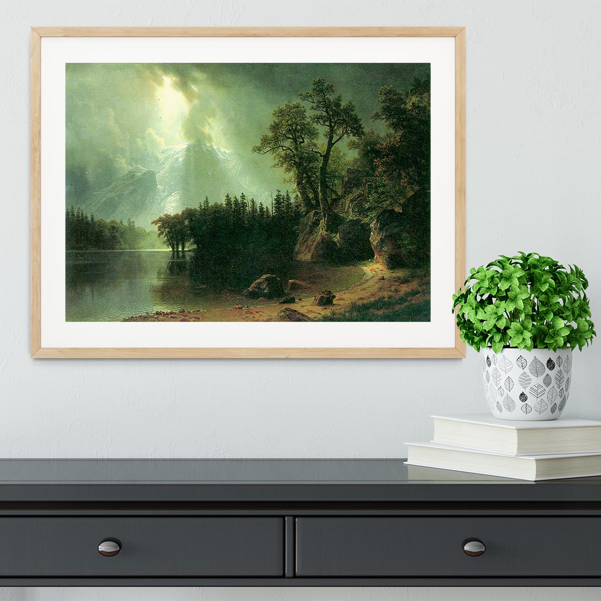 Storm over the Sierra Nevada by Bierstadt Framed Print - Canvas Art Rocks - 3