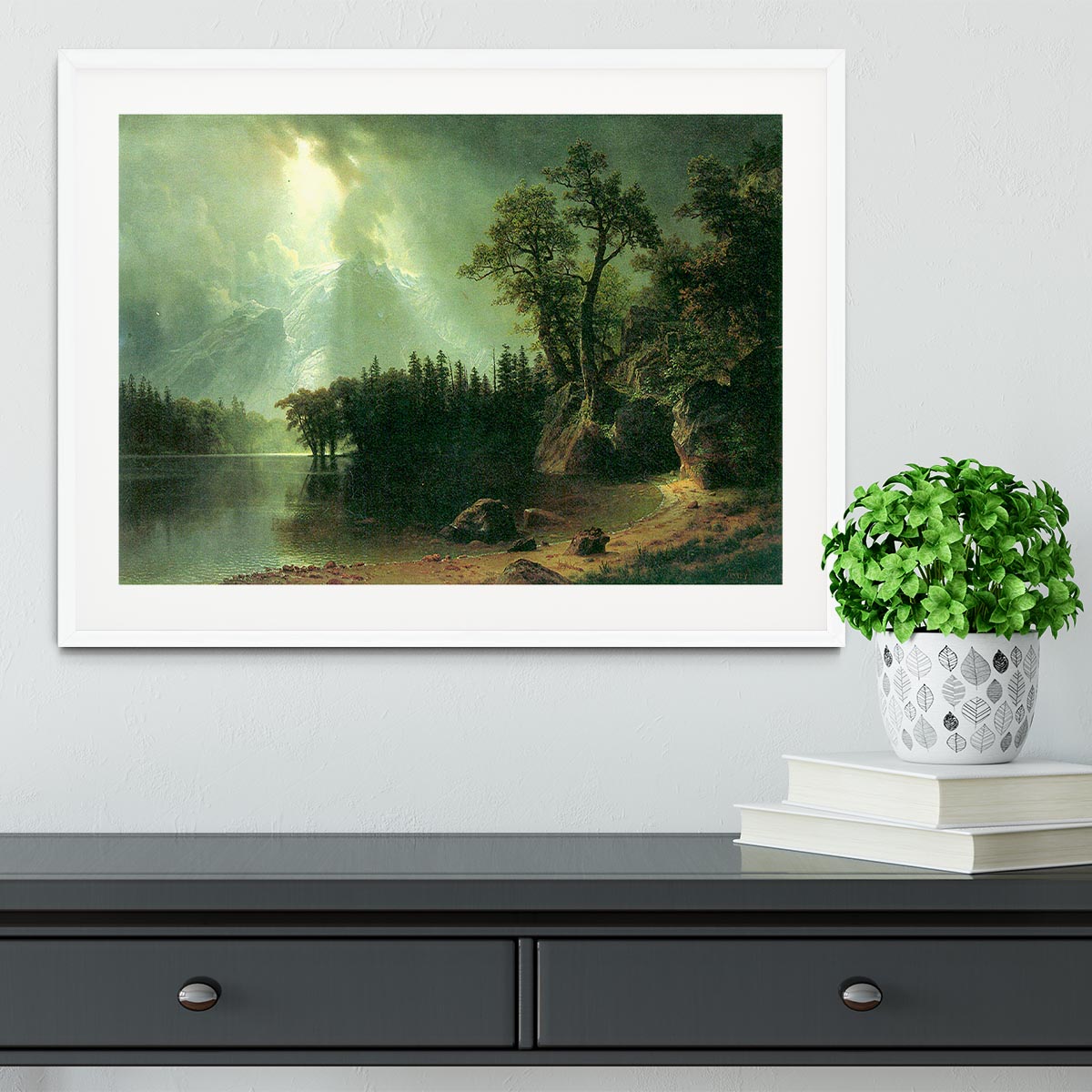 Storm over the Sierra Nevada by Bierstadt Framed Print - Canvas Art Rocks - 5