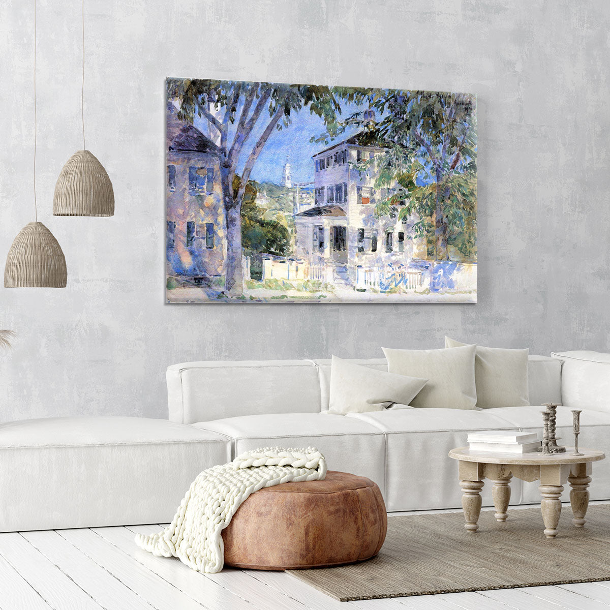 Street in Portsmouth by Hassam Canvas Print or Poster - Canvas Art Rocks - 6