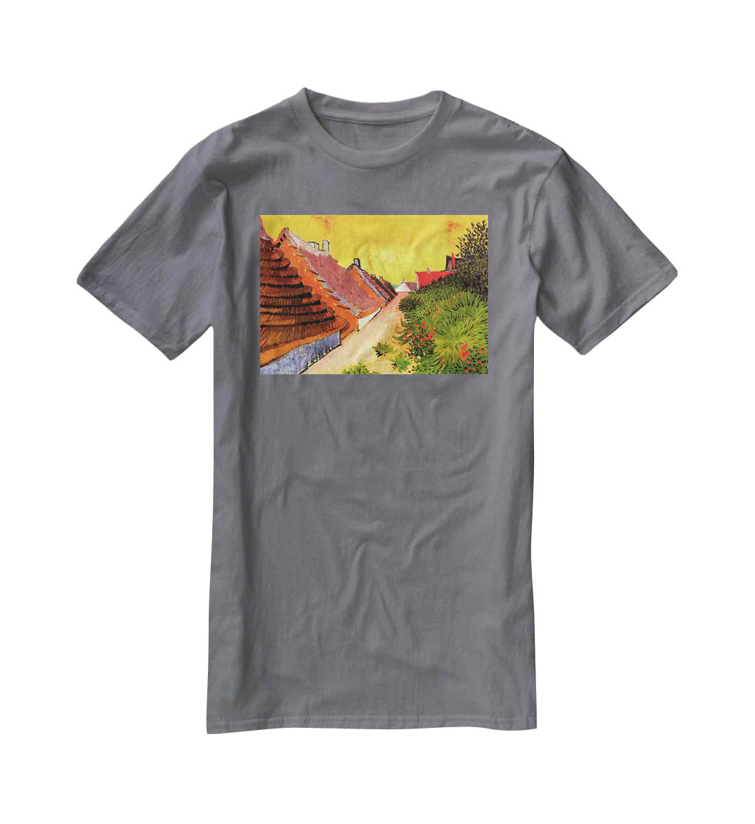Street in Saintes-Maries by Van Gogh T-Shirt - Canvas Art Rocks - 3