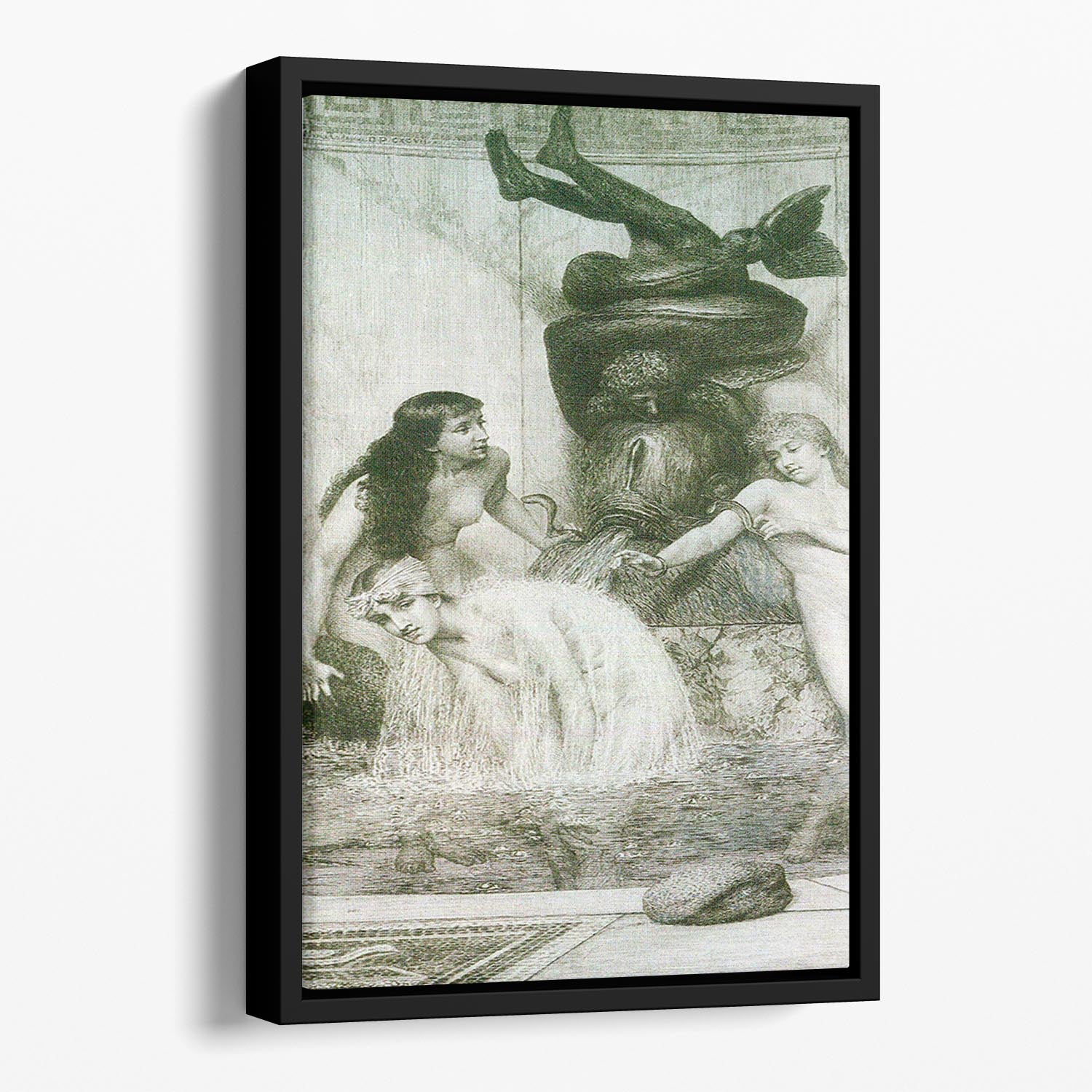 Strigilis and sponges 2 by Alma Tadema Floating Framed Canvas - Canvas Art Rocks - 1