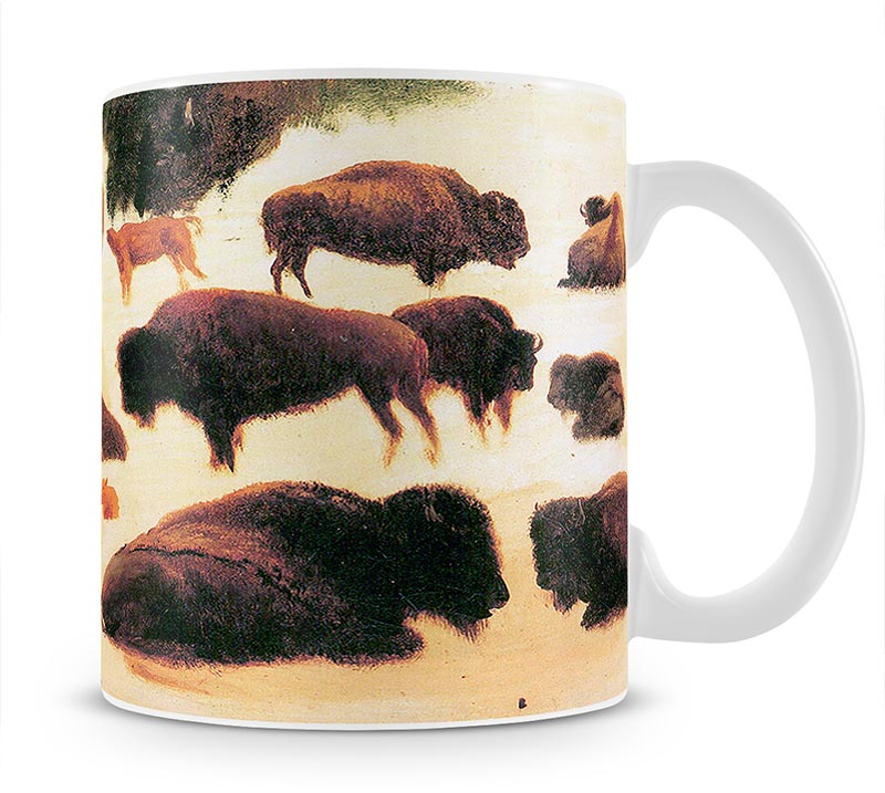 Study of Buffaloes by Bierstadt Mug - Canvas Art Rocks - 1