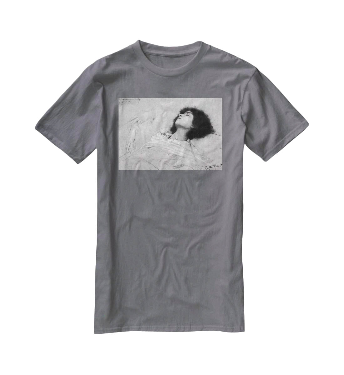 Study sheet with the upper body of a girl and sketches by Klimt T-Shirt - Canvas Art Rocks - 3