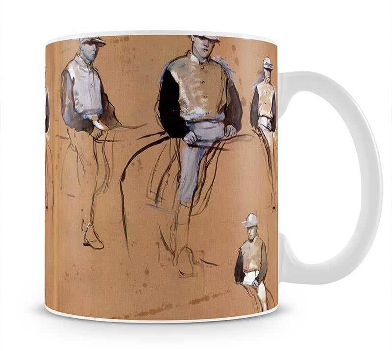 Study with four jockeys by Degas Mug - Canvas Art Rocks - 1