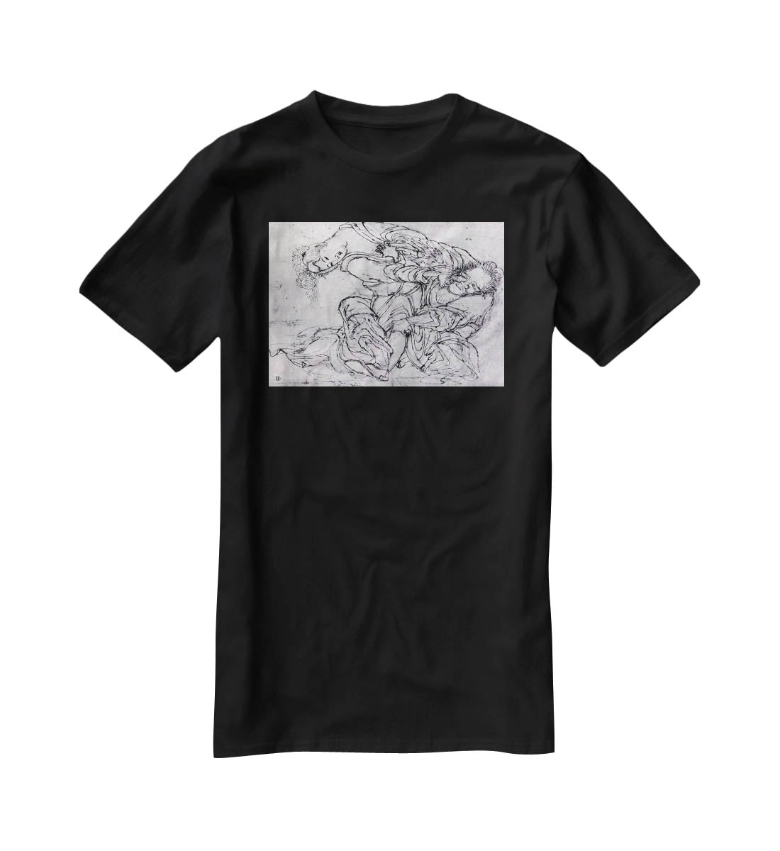 Suikoden scene by Hokusai T-Shirt - Canvas Art Rocks - 1