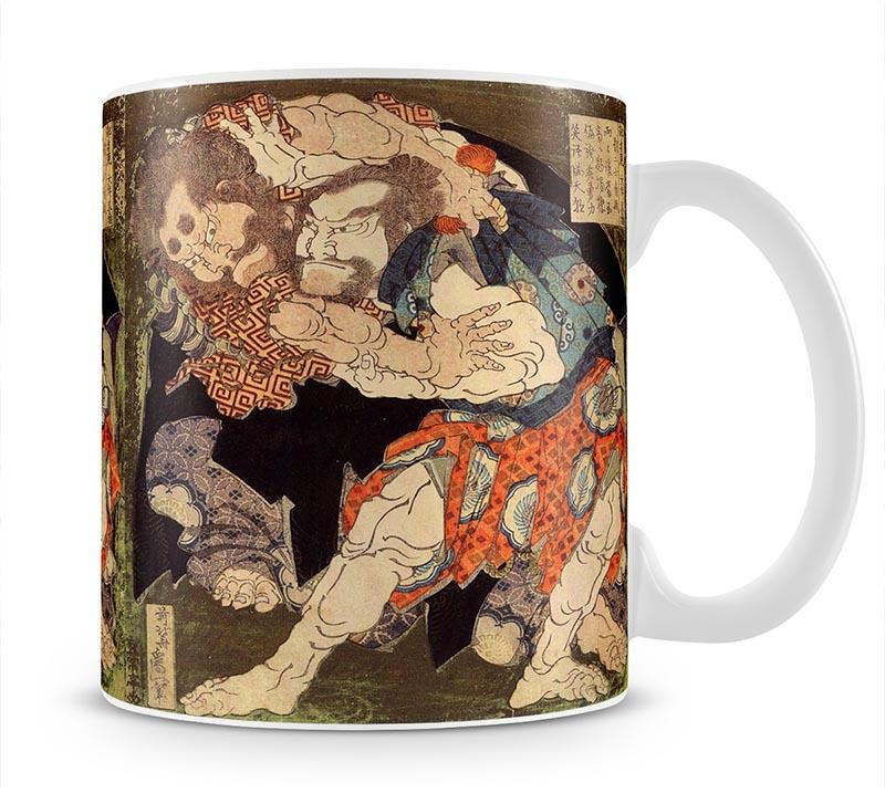 Sumo wrestlers by Hokusai Mug - Canvas Art Rocks - 1