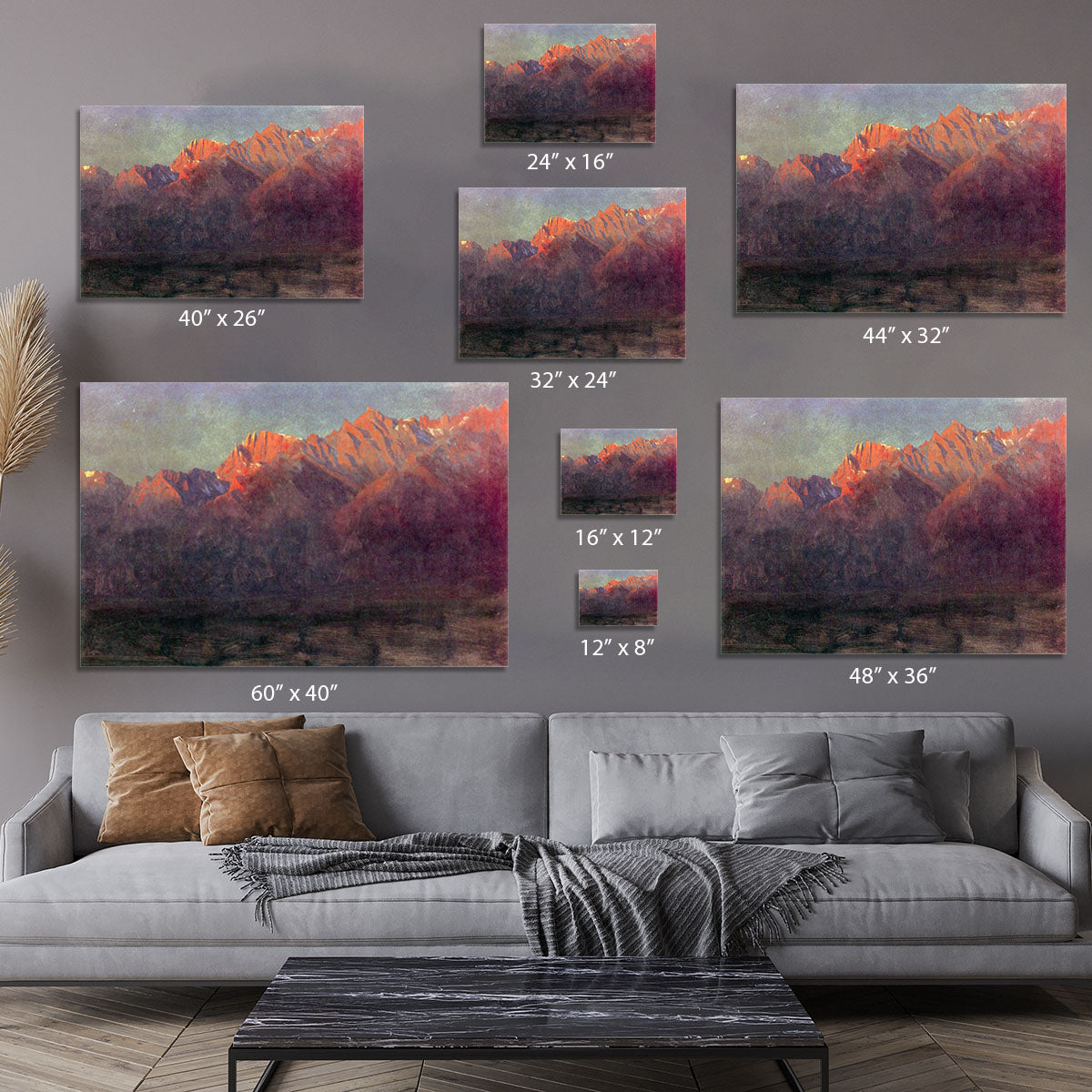 Sunrise in the Sierras by Bierstadt Canvas Print or Poster - Canvas Art Rocks - 7