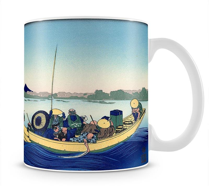 Sunset across the Ryogoku bridge by Hokusai Mug - Canvas Art Rocks - 1