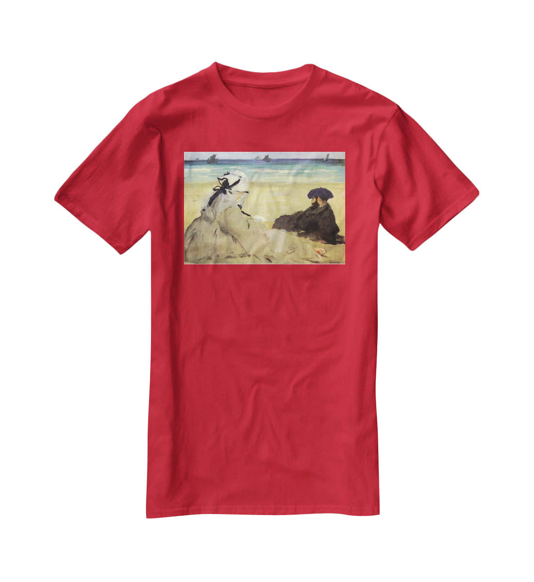 Sur la plage 1873 by Manet T-Shirt - Canvas Art Rocks - 4