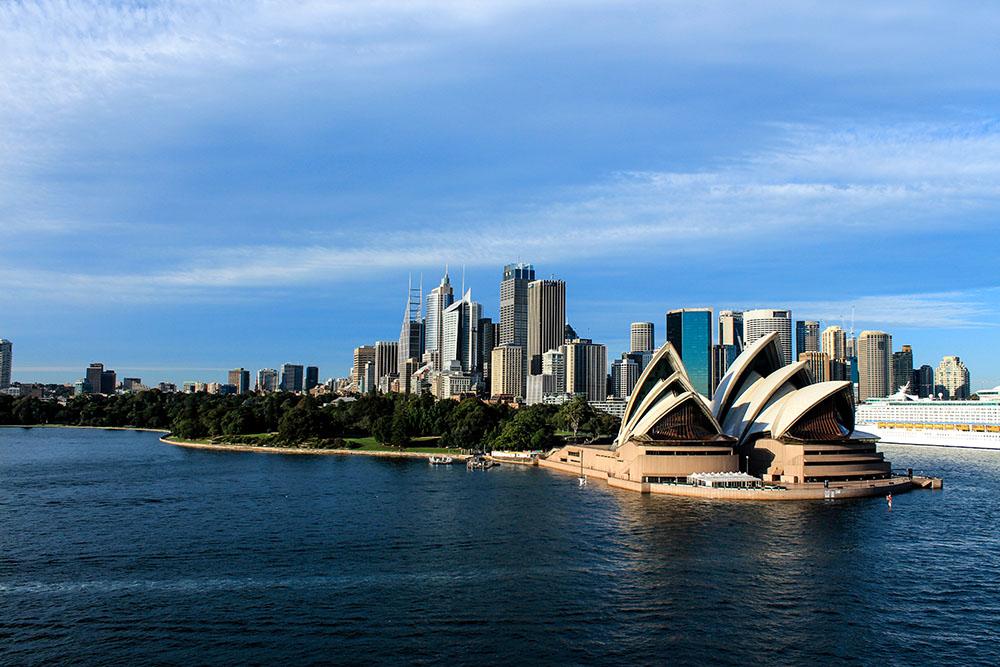 Sydney Australia City Skyline Wall Mural Wallpaper - Canvas Art Rocks - 1