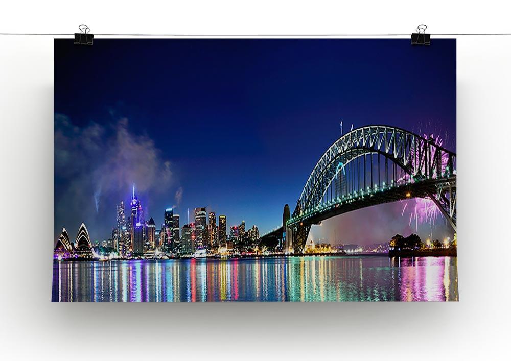 Sydney Harbour NYE Fireworks Canvas Print or Poster - Canvas Art Rocks - 2