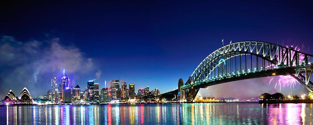 Sydney Harbour NYE Fireworks Wall Mural Wallpaper - Canvas Art Rocks - 1