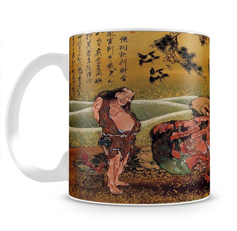 Tametomo on Demon island by Hokusai Mug - Canvas Art Rocks - 2