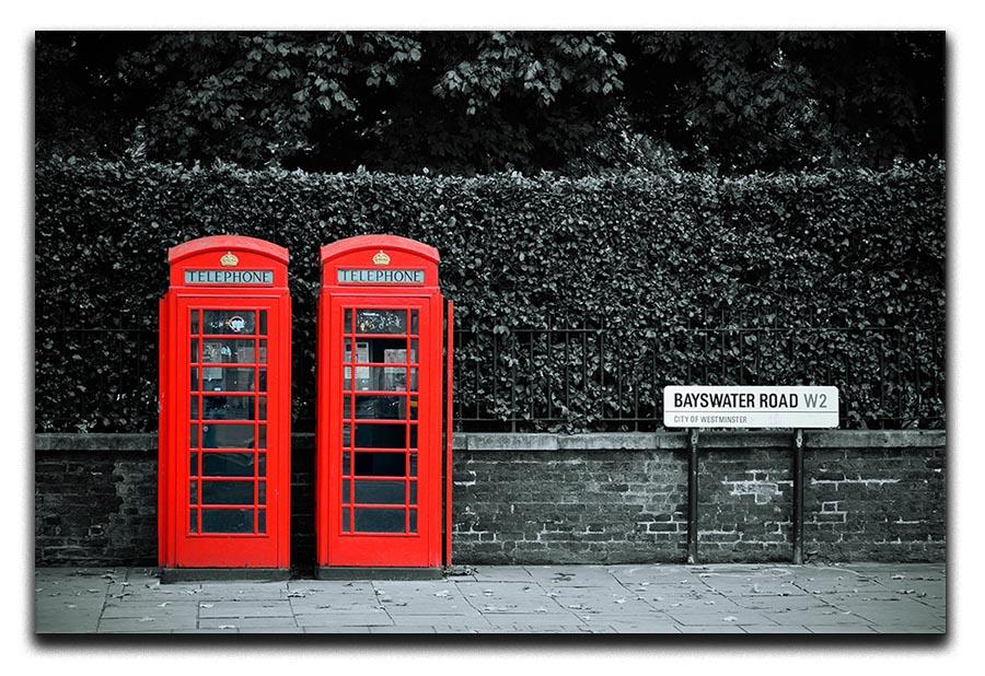 Telephone box in London street Canvas Print or Poster - Canvas Art Rocks - 1