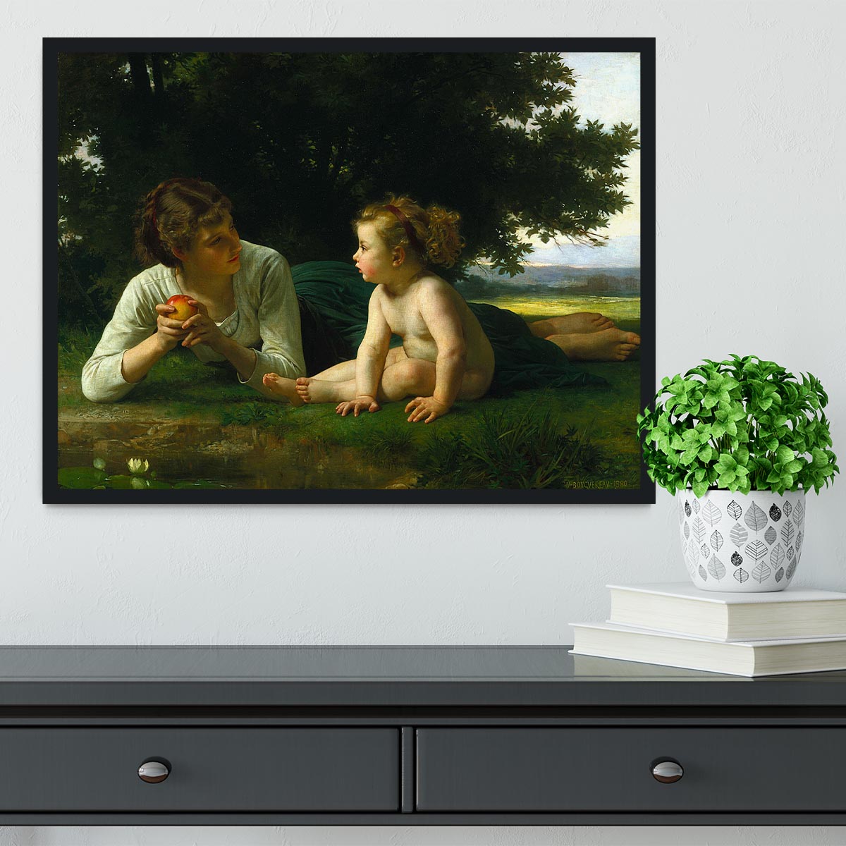 Temptation By Bouguereau Framed Print - Canvas Art Rocks - 2