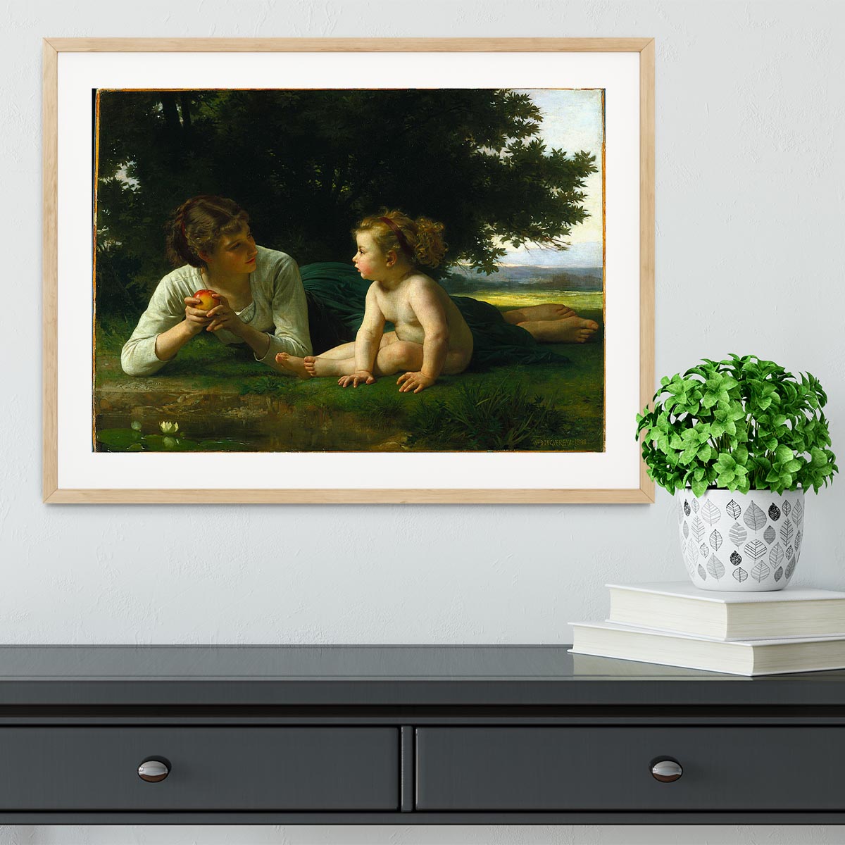 Temptation By Bouguereau Framed Print - Canvas Art Rocks - 3