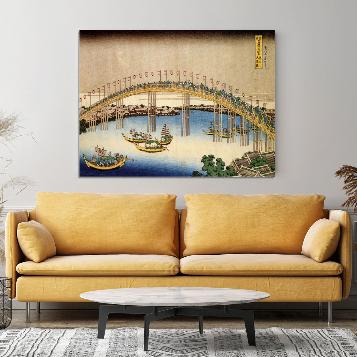 Tenma bridge by Hokusai Canvas Print or Poster - Canvas Art Rocks - 4