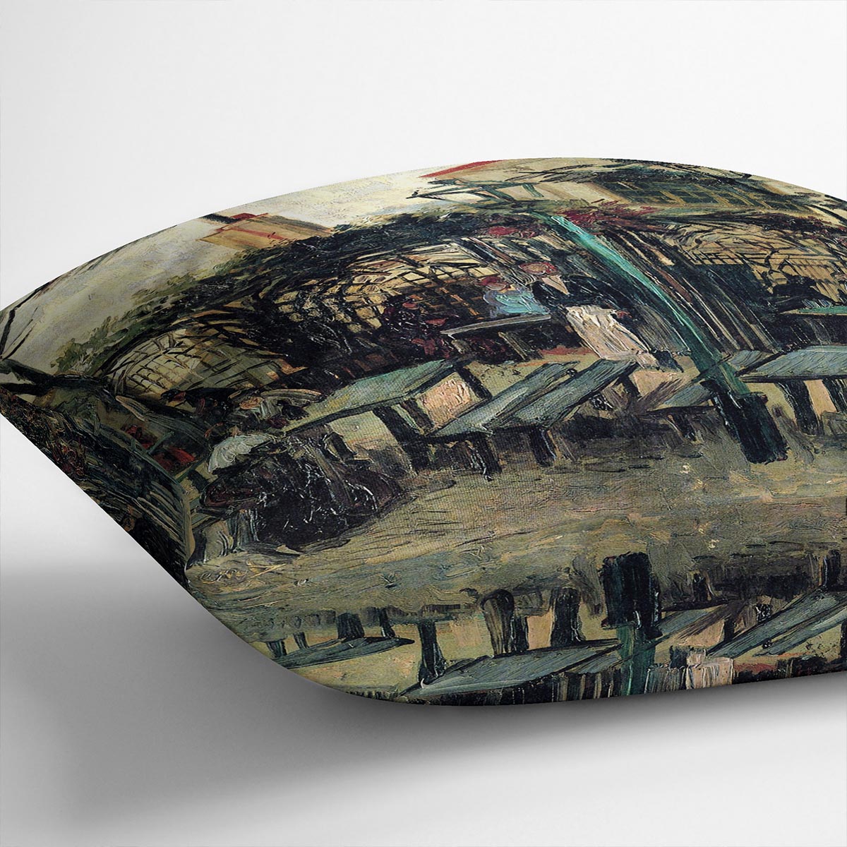 Terrace of a Cafe on Montmartre La Guinguette1 by Van Gogh Cushion