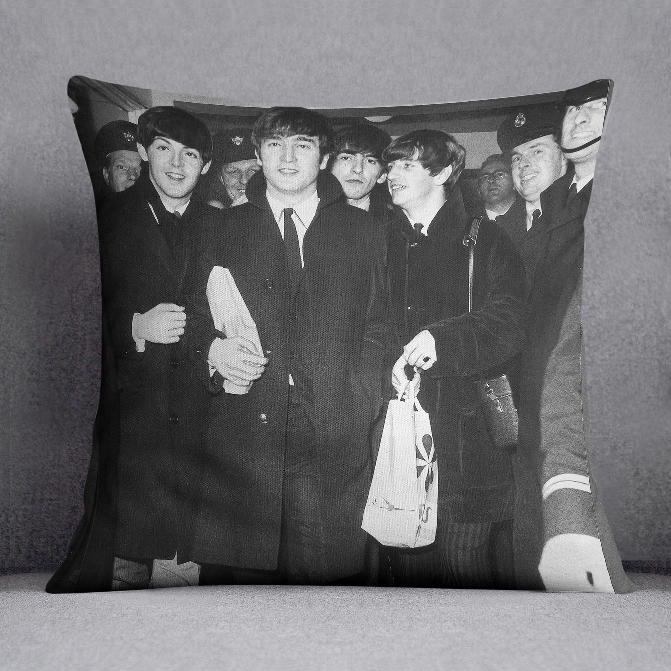 The Beatles arrive at London Airport Cushion