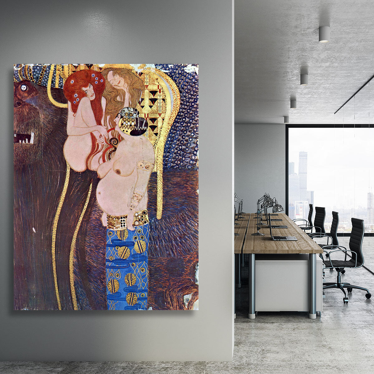 The Beethoven Freize 2 by Klimt Canvas Print or Poster - Canvas Art Rocks - 3