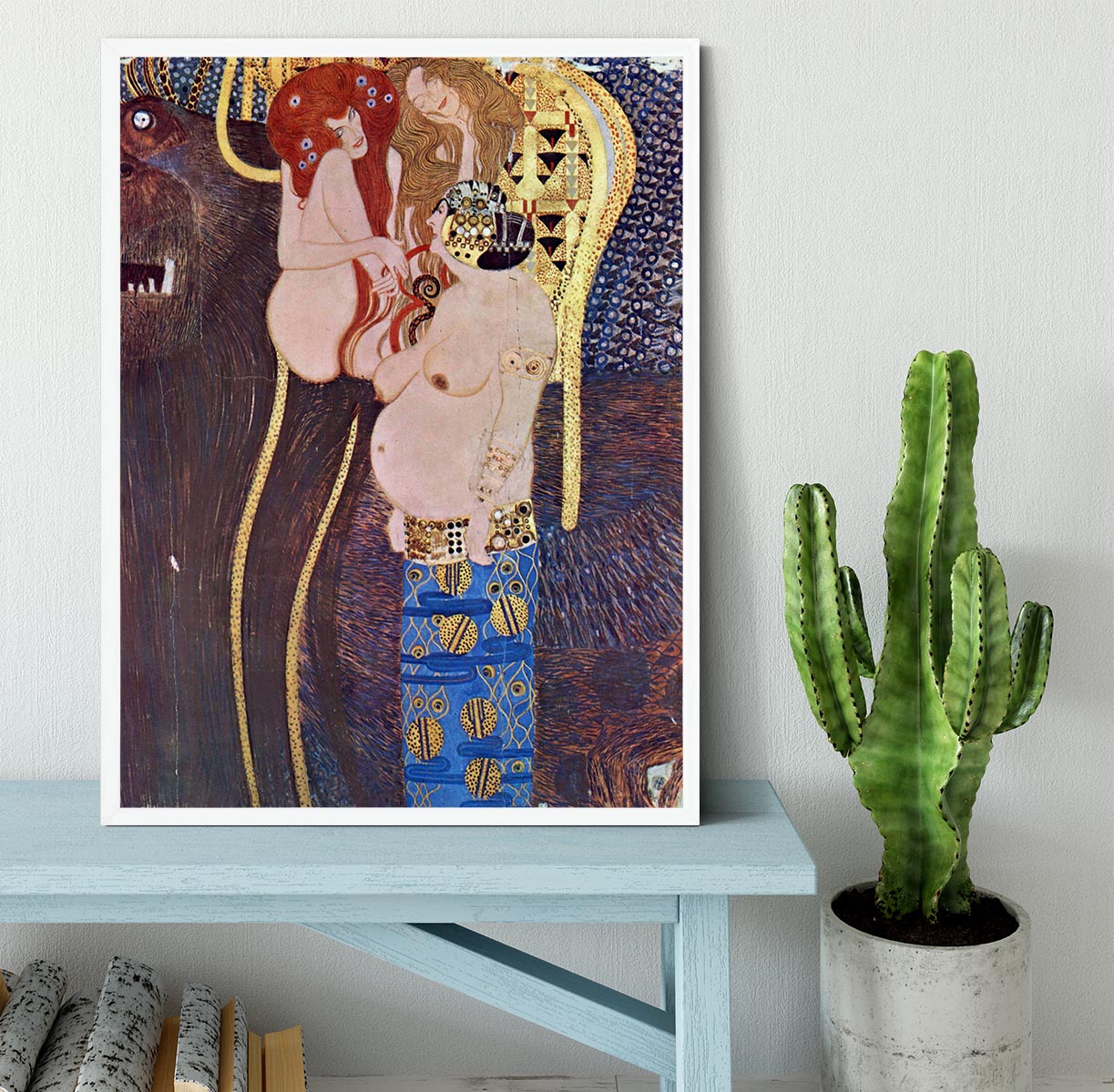The Beethoven Freize 2 by Klimt Framed Print - Canvas Art Rocks -6