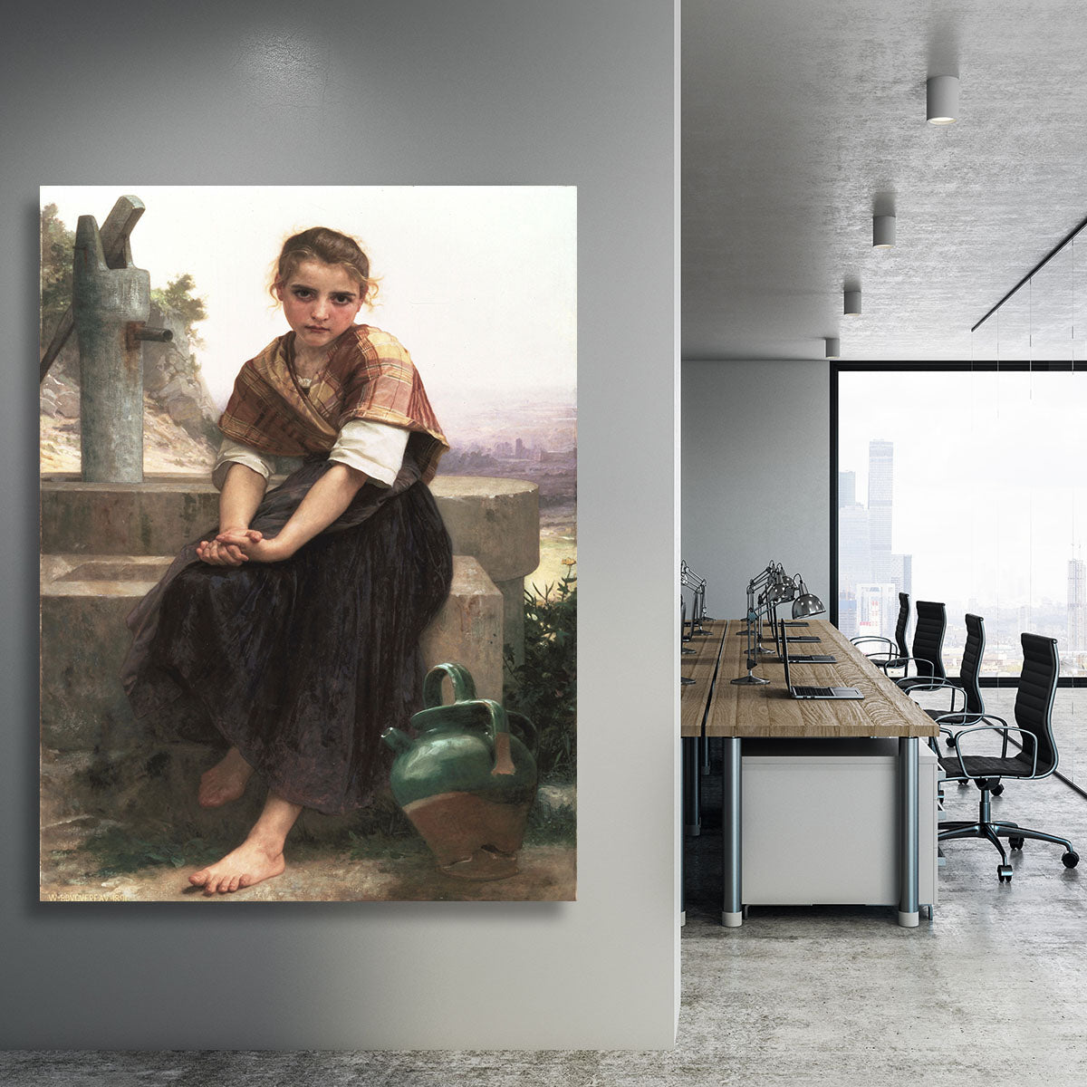 The Broken Pitcher By Bouguereau Canvas Print or Poster - Canvas Art Rocks - 3