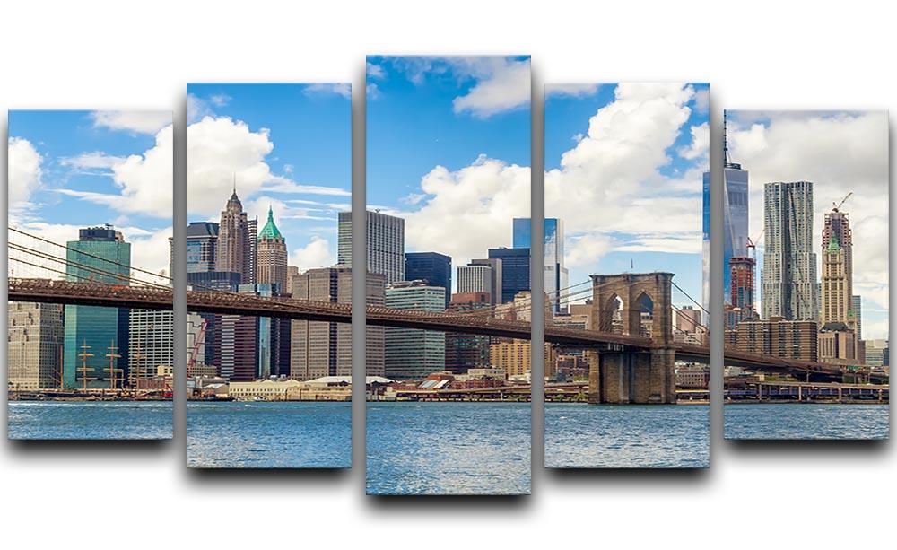 The Brooklyn Bridge 5 Split Panel Canvas - Canvas Art Rocks - 1