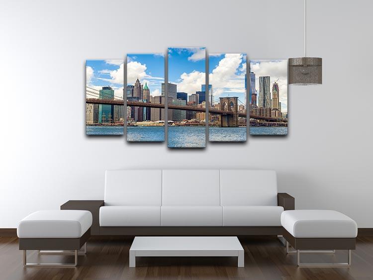 The Brooklyn Bridge 5 Split Panel Canvas - Canvas Art Rocks - 3