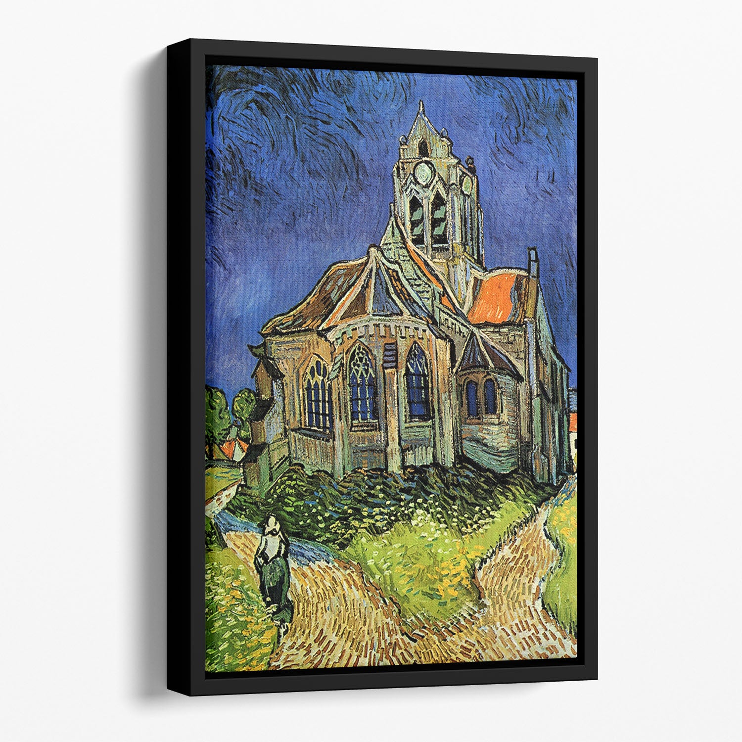 The Church at Auvers by Van Gogh Floating Framed Canvas