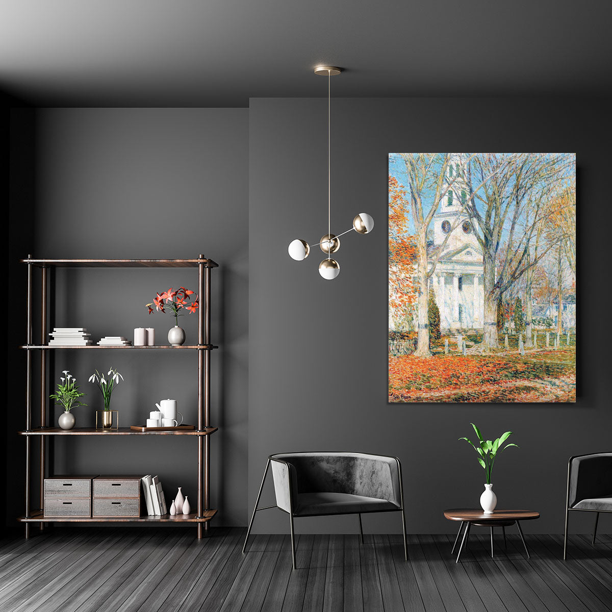 The Church of Old Lyme Connecticut 1 by Hassam Canvas Print or Poster - Canvas Art Rocks - 5