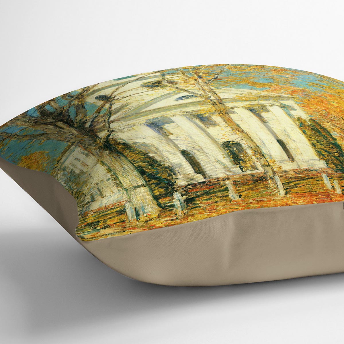 The Church of Old Lyme Connecticut 2 by Hassam Cushion - Canvas Art Rocks - 2