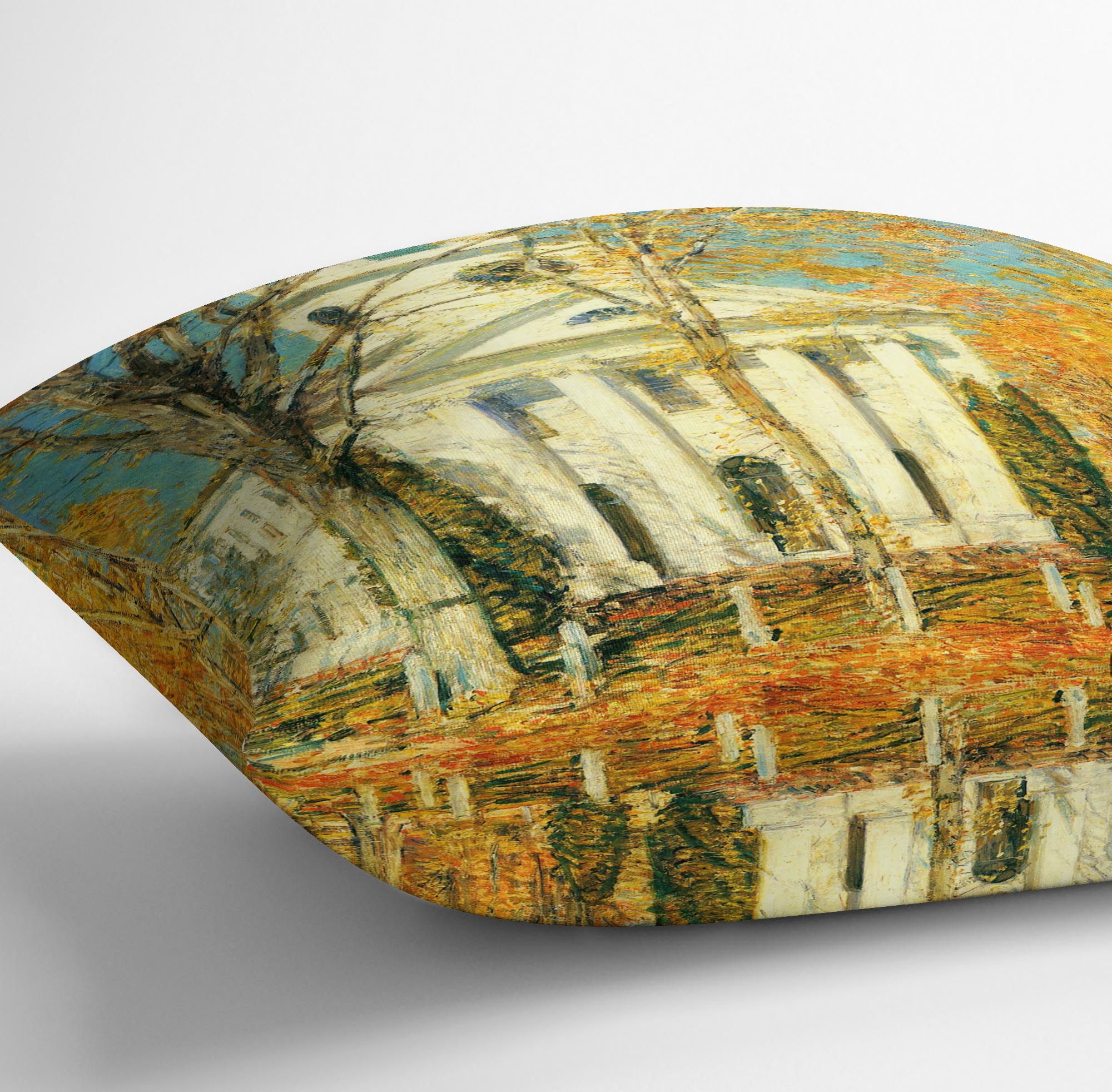 The Church of Old Lyme Connecticut 2 by Hassam Cushion - Canvas Art Rocks - 3