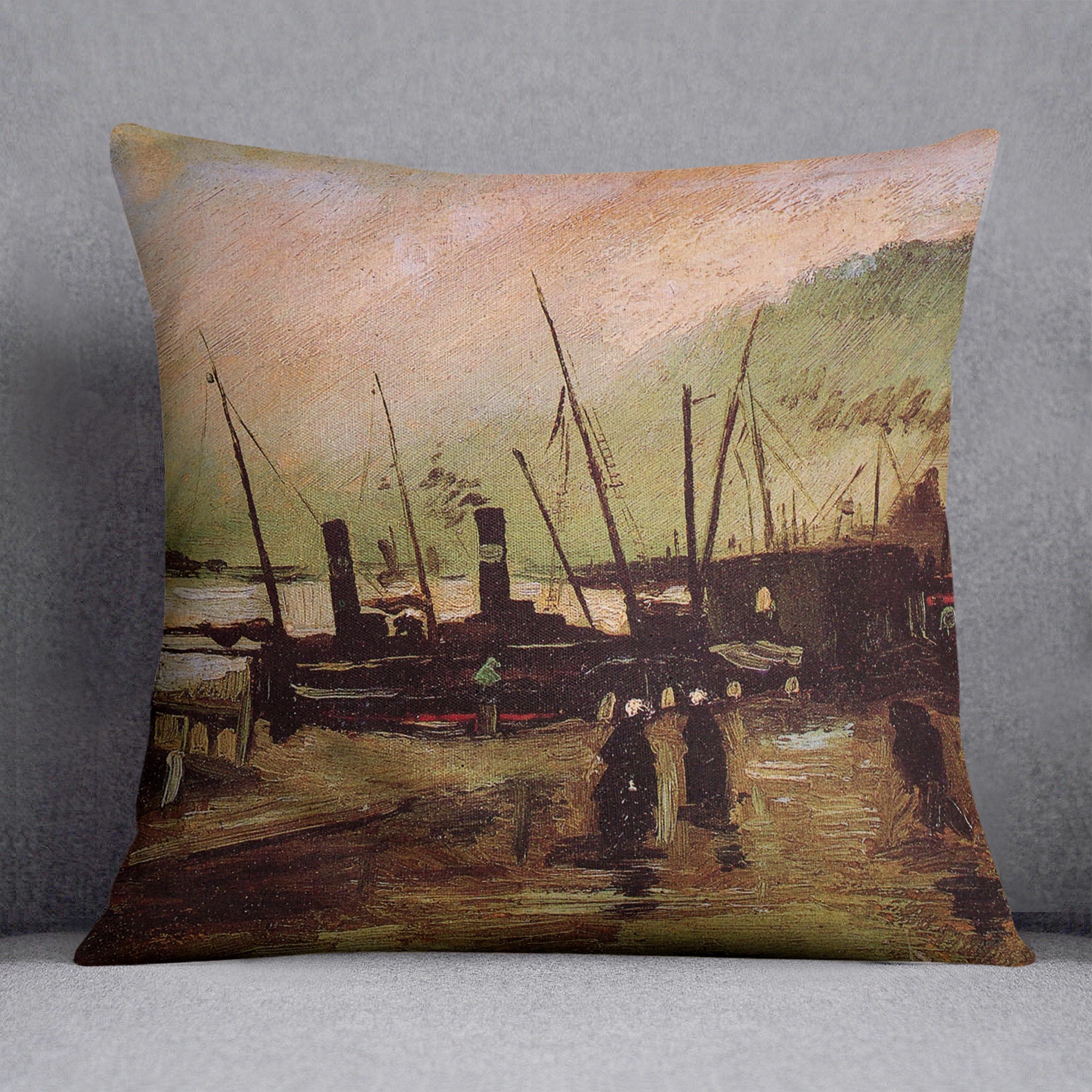 The De Ruijterkade in Amsterdam by Van Gogh Cushion