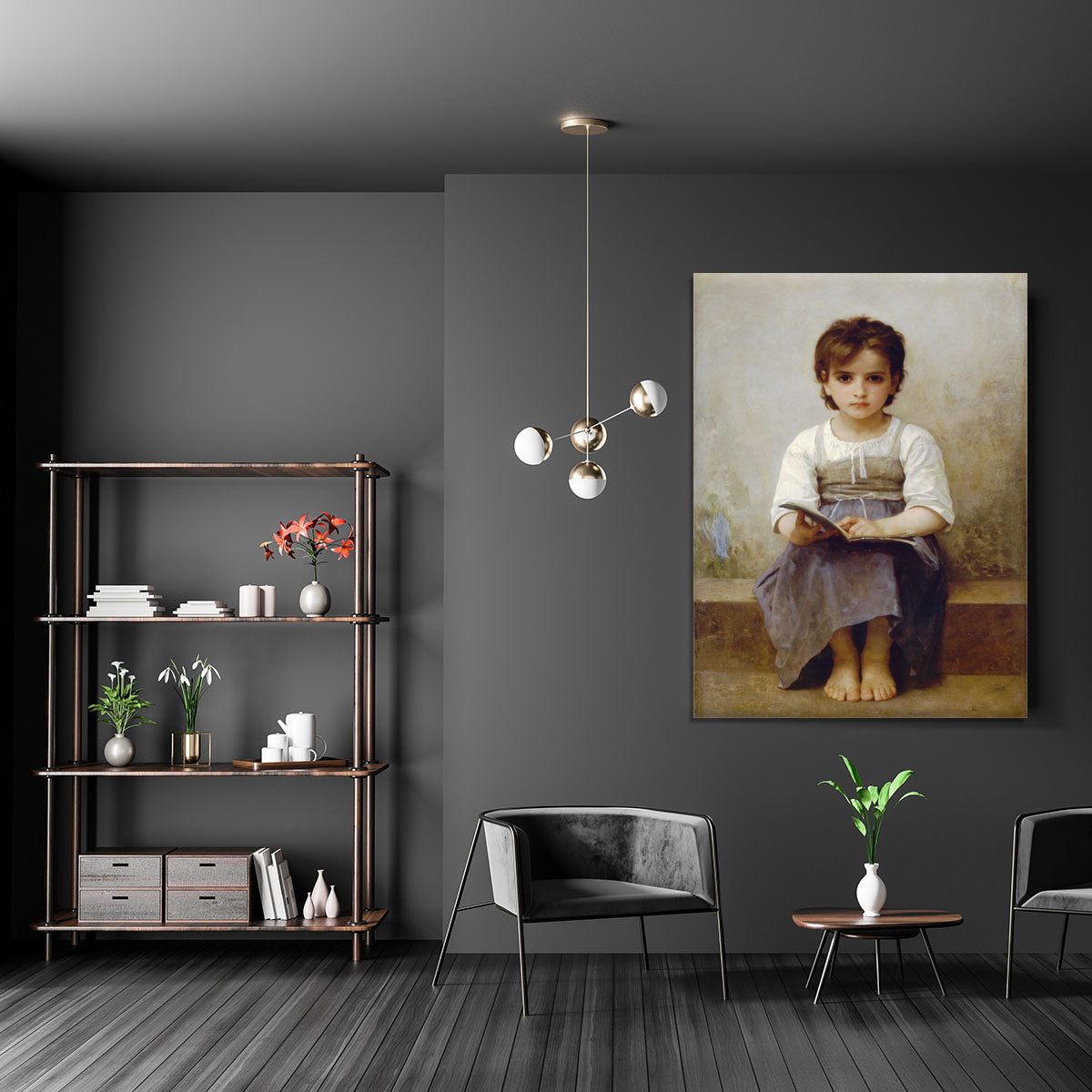 The Difficult Lesson By Bouguereau Canvas Print or Poster - Canvas Art Rocks - 5