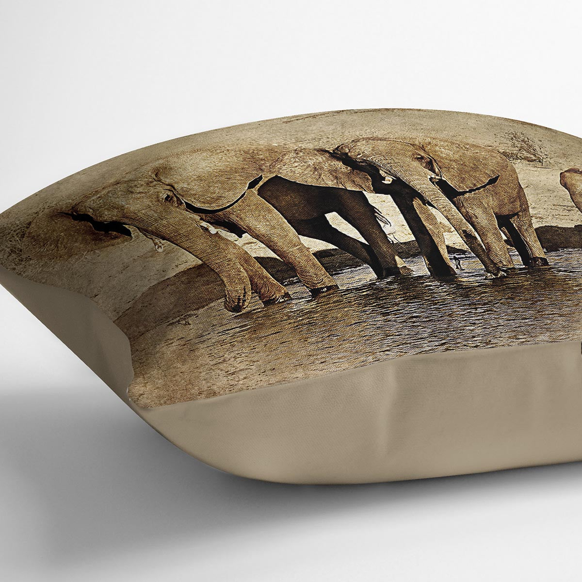 The Elephants March Version 2 Cushion