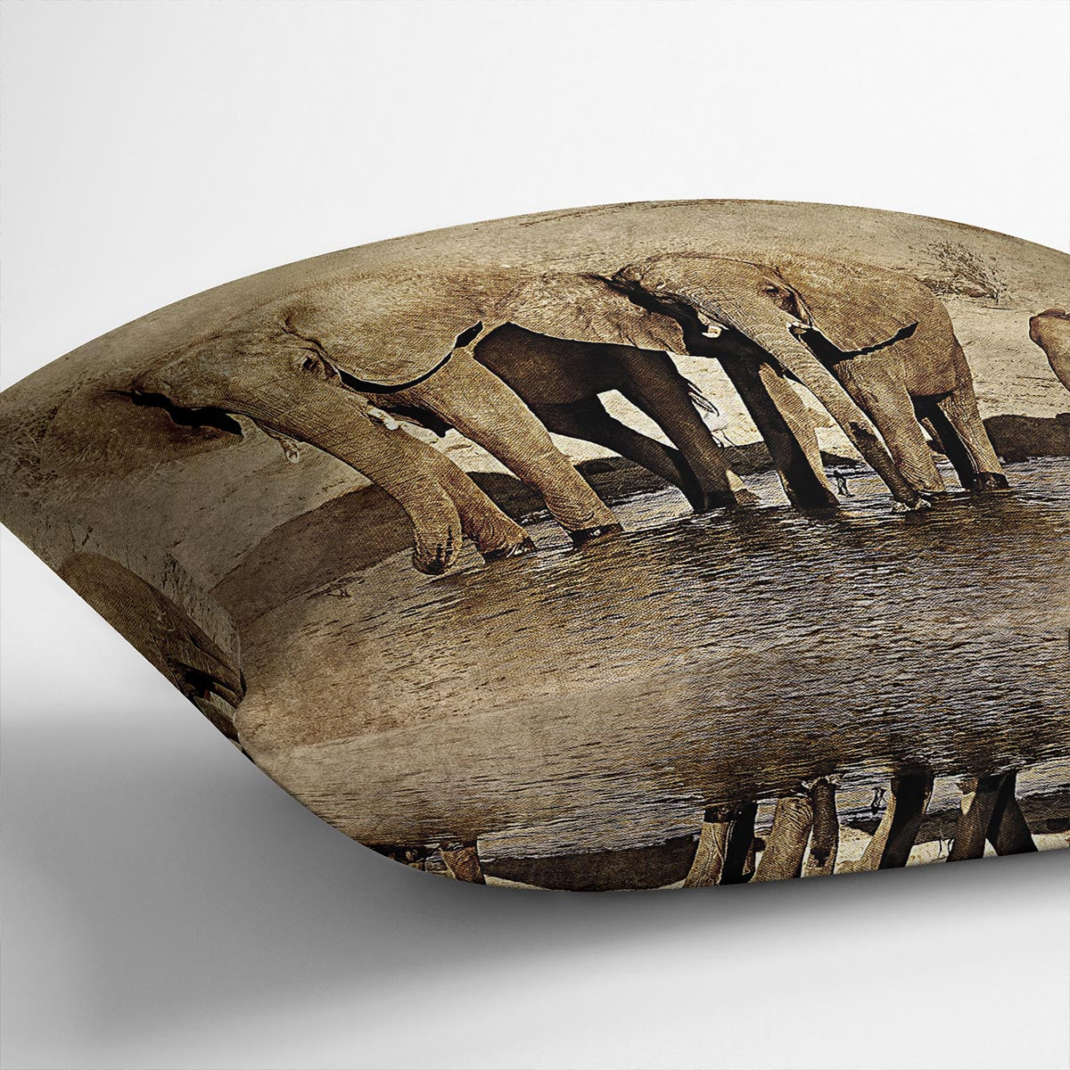 The Elephants March Version 2 Cushion