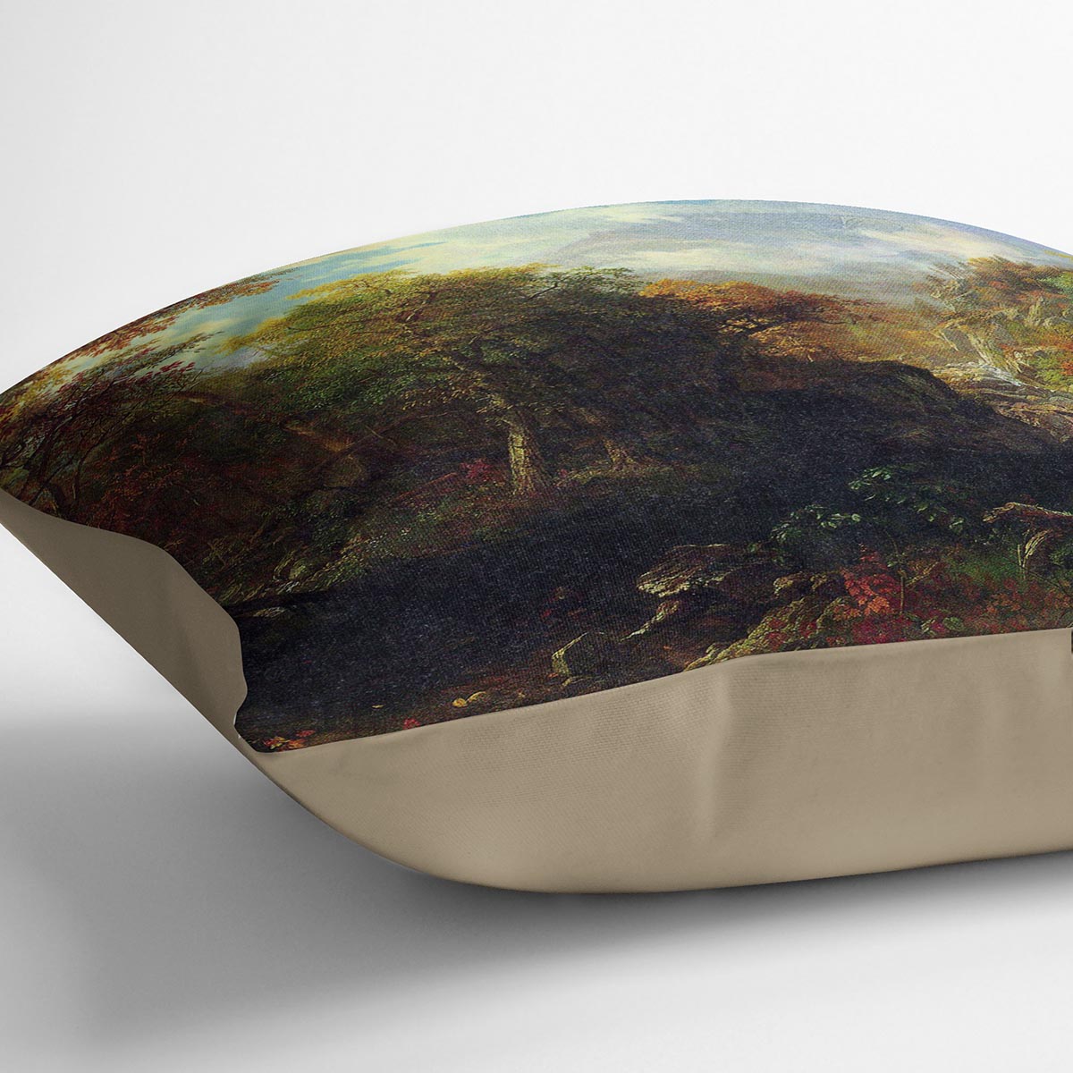 The Emerald pond by Bierstadt Cushion - Canvas Art Rocks - 2