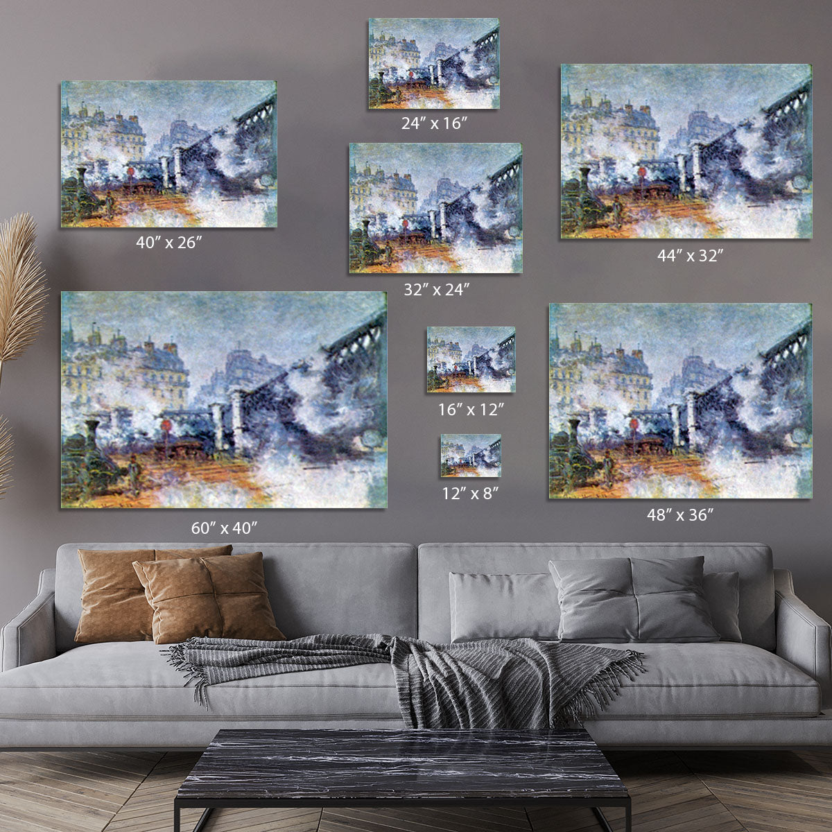 The Europe Bridge Saint Lazare station in Paris by Monet Canvas Print or Poster - Canvas Art Rocks - 7